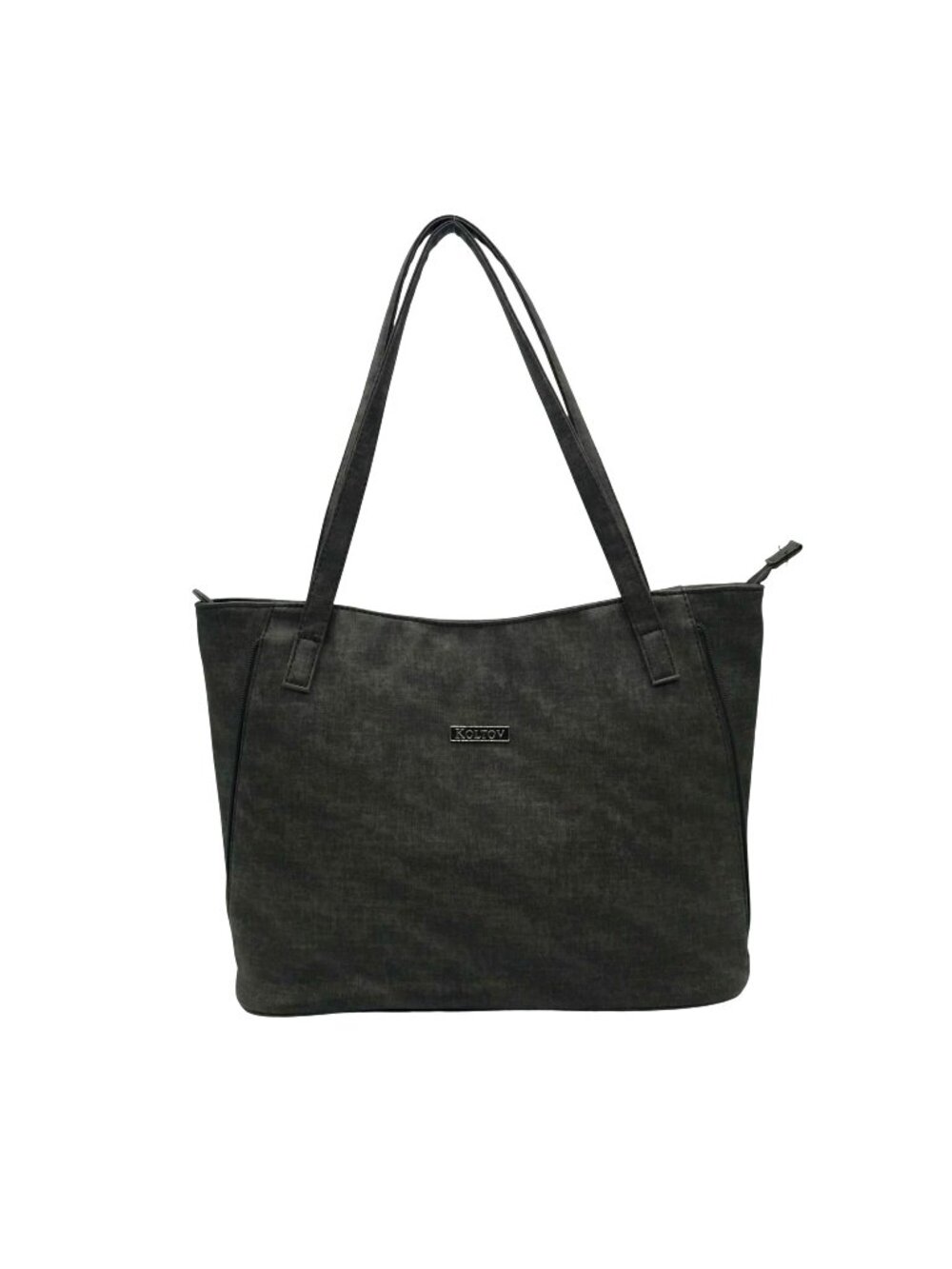 Koltov Grey Faux Leather Shoulder Bag